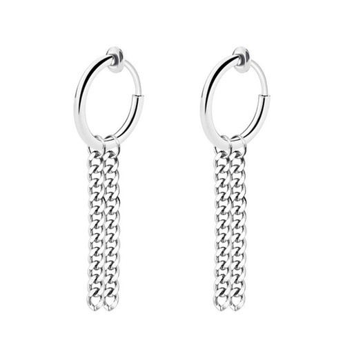 Bông Tai Nam Loại Kẹp Ko Cần Bấm Lỗ Tai Titan Không Đen TT 2351