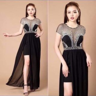 Đầm cao cấp dạ hội kết cườm