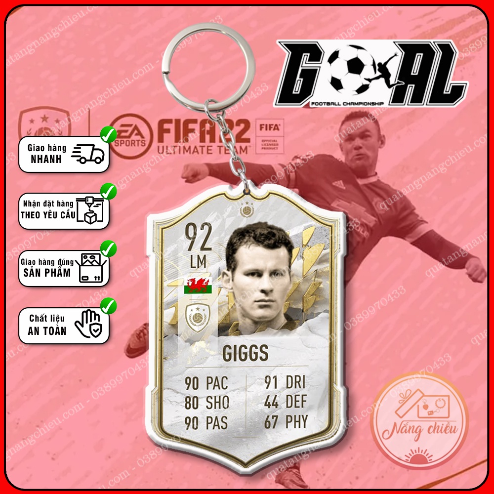 Móc Khóa thẻ Huyền Thoại CLB bóng đá Manchester United ☘️MÓC KHÓA THẺ CẦU THỦ☘️