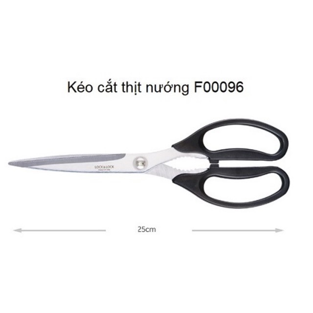 Kéo cắt thịt nướng Lock&amp;Lock Two Handle Bulgogi Scissors F00096 25cm Màu đen