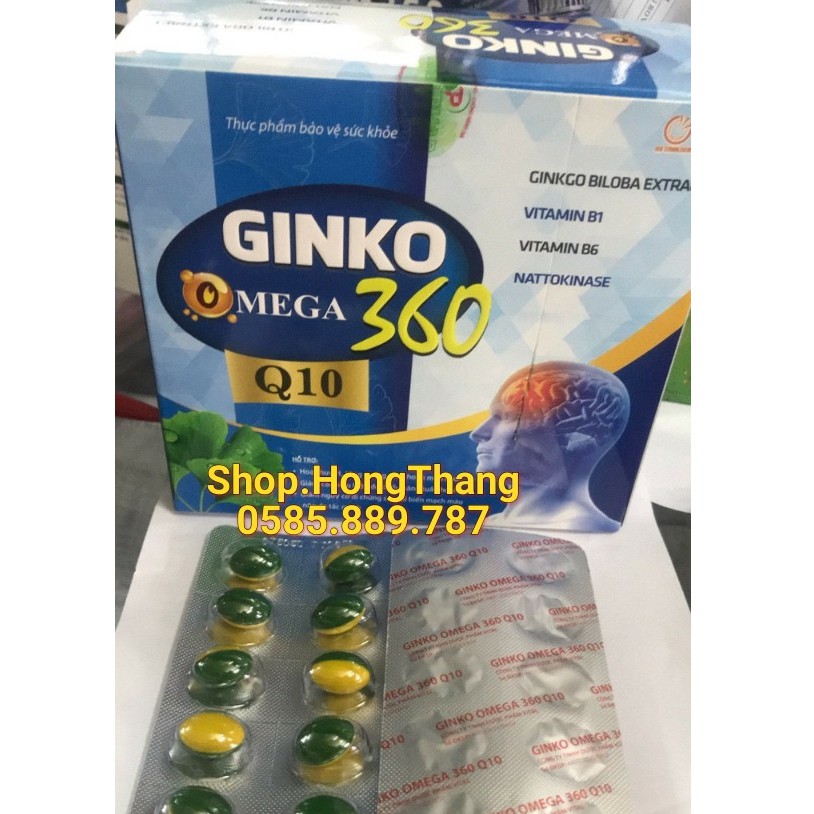 Ginkgo Omega 360 Q10 hỗ Cải thiện trí nhớ và chứng mất ngủ hoạt huyết dưỡng não, đau đầu chóng mặt, ngủ không ngon giấc