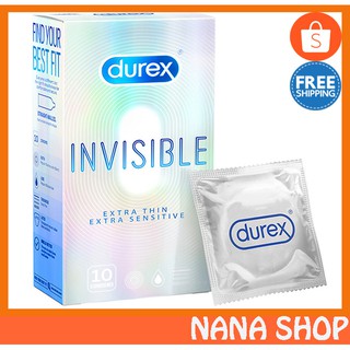 Combo 2 hộp bao cao su Durex Invisible Extra Thin hộp 10 chiếc siêu mỏng chính hãng công ty DKSH Việt Nam - Nana Shop