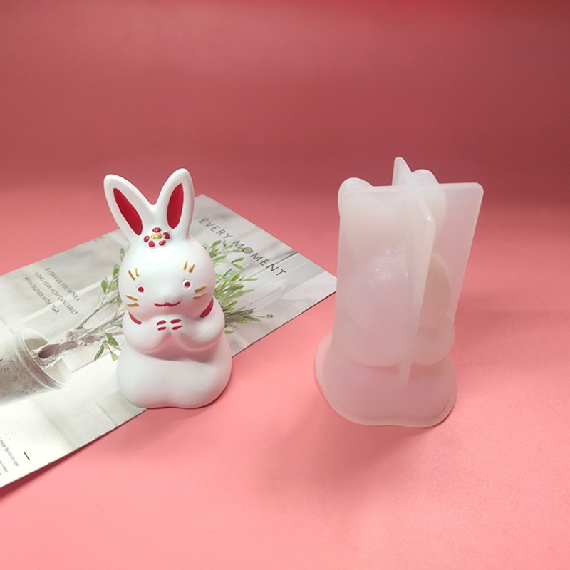 Khuôn silicone làm nến thơm hình chú thỏ dễ thương