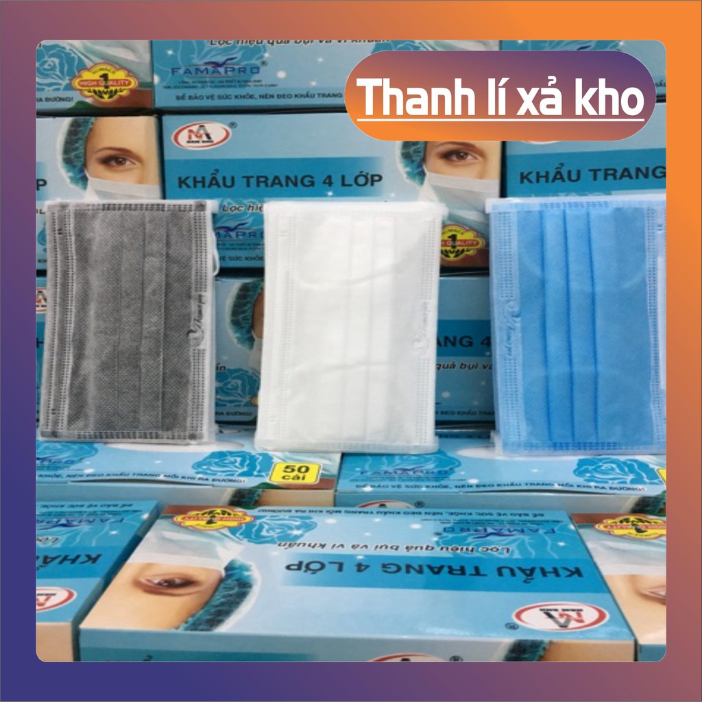 [RẺ VÔ ĐỊCH] Hộp Khẩu Trang Y Tế 50 Chiếc Hàng 4 Lớp Kháng Khuẩn Ngăn Ngừa Vi Khuẩn,Khói Bụi Độc Hại.HÀNG CÓ SẴN | BigBuy360 - bigbuy360.vn