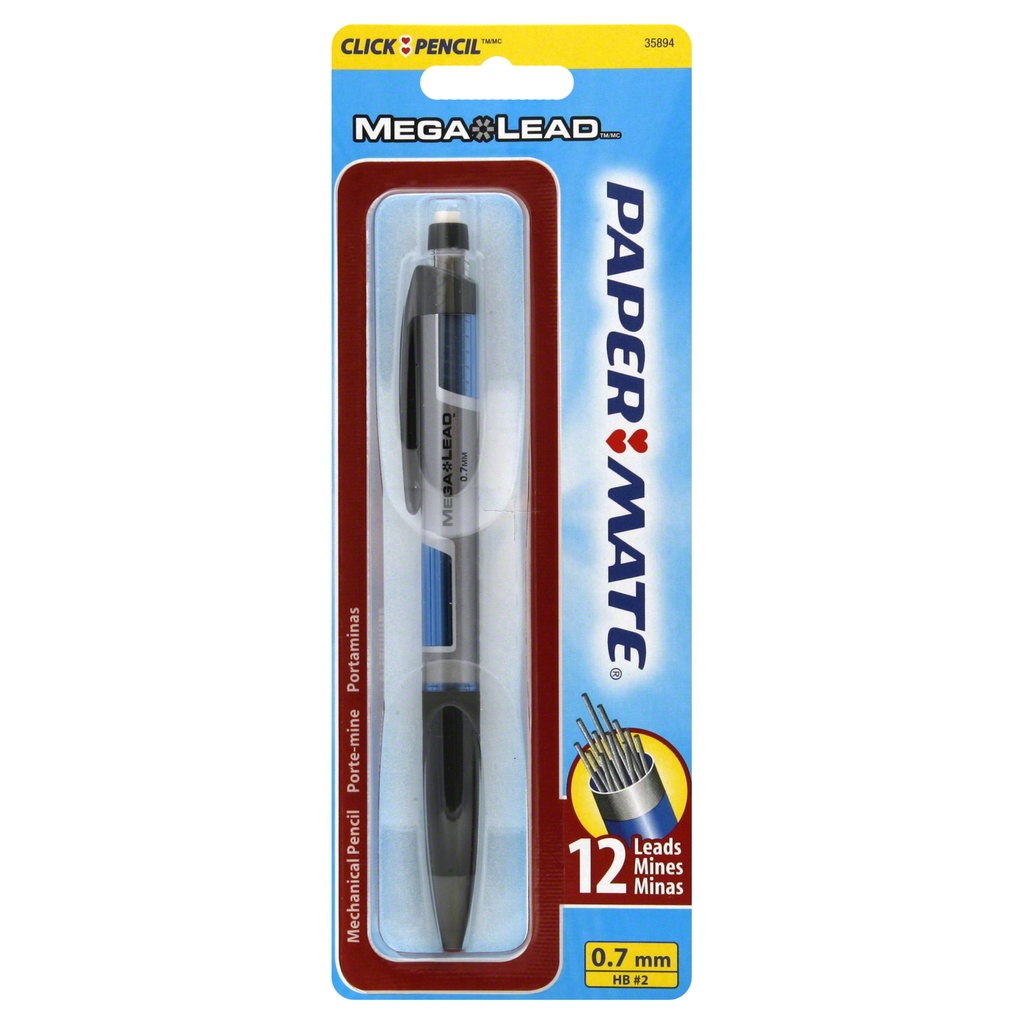 Bút chì kim đầu bấm sẵn 12 ngòi Paper Mate Mega Lead 0.7mm