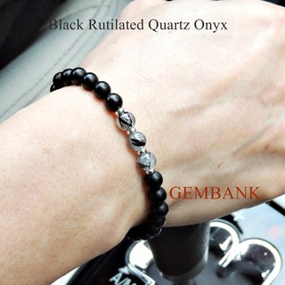 Lắc Tay Thạch Anh Tóc Đen Onyx Tự Nhiên