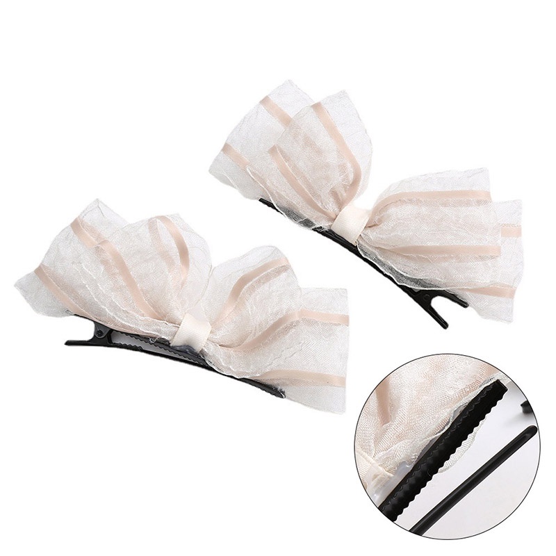 1 Cặp Kẹp Tóc Nơ Màu Đen Phong Cách Lolita