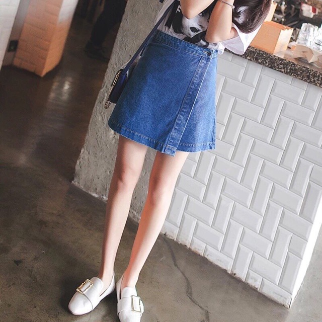 Chân Váy Jean Vạt Xéo Hót | BigBuy360 - bigbuy360.vn