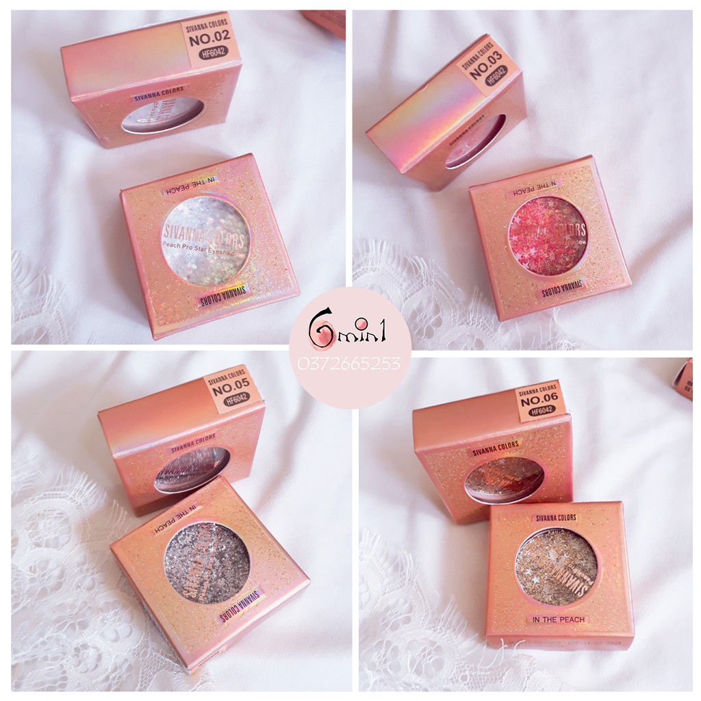 [NEW] Phấn Mắt Sivanna Peach Pro Star Eyeshadow Nhũ Lấp Lánh HF6042