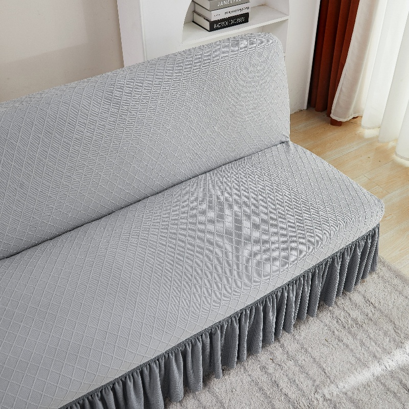 Vỏ Bọc Ghế Sofa Không Tay Vịn Co Giãn Họa Tiết Kẻ Sọc Có Thể Gập Lại