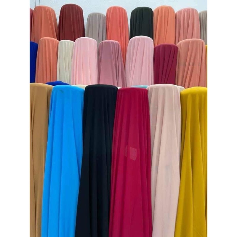 Vải chiffon màu trắng hàng đẹp.