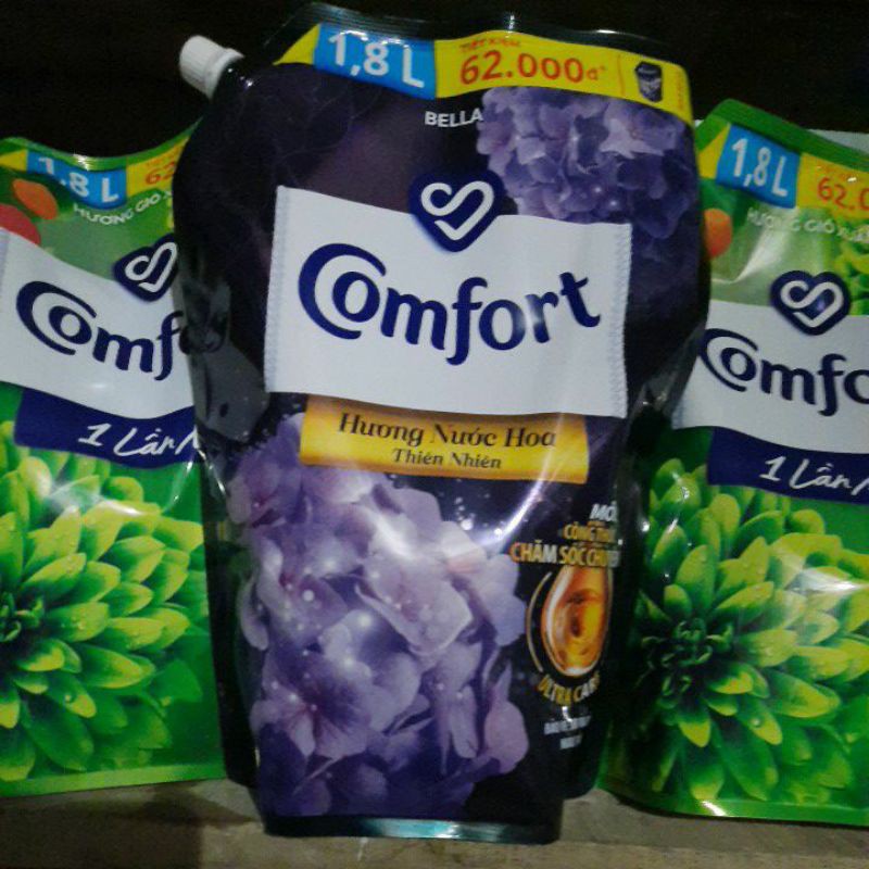 NƯỚC XẢ VẢI COMFORT NƯỚC HOA THIÊN NHIÊN BELLA - Túi 1,8l