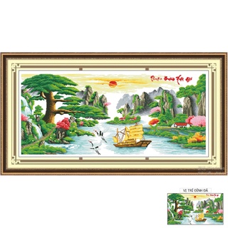 Tranh đính đá thuận buồm xuôi gió lv520 - kt:182x81cm