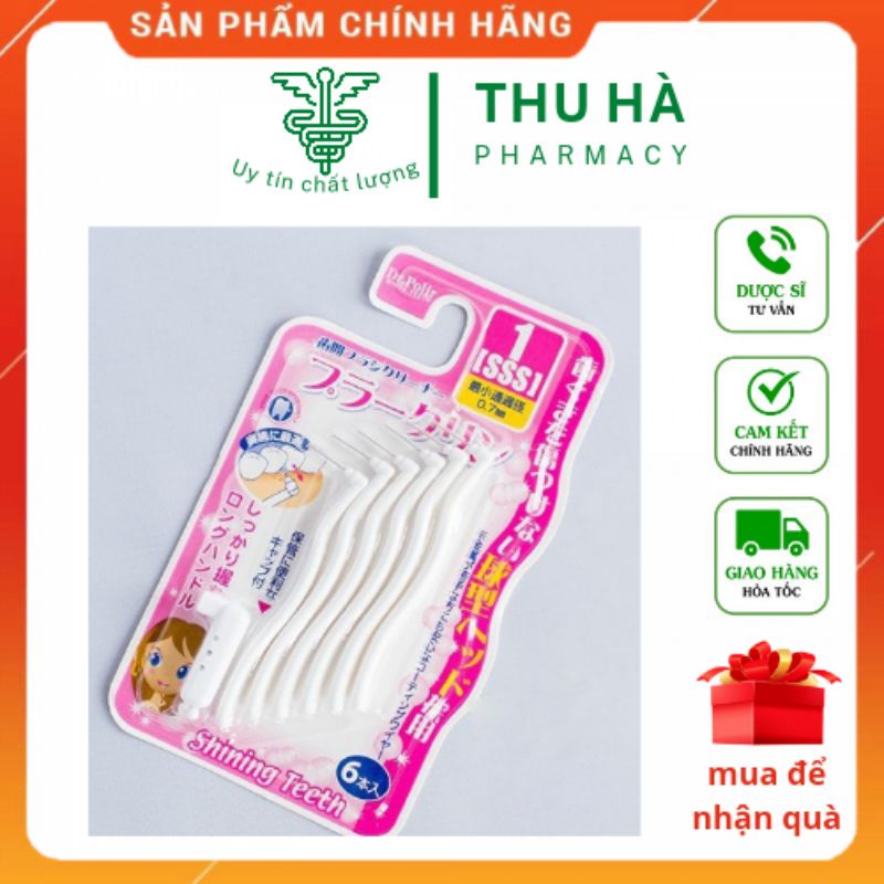 Bàn chải kẽ răng Dr polir chuyên cho răng niềng , chỉnh nha , tăm kẽ chữ L cho răng