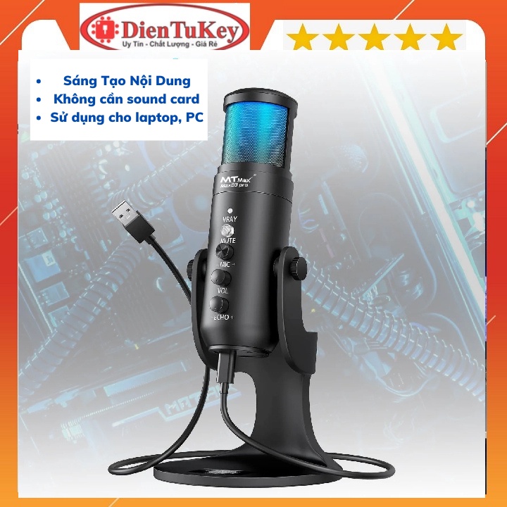 Mic Thu Âm MTMax Max03 Pro - Sản Phẩm Cho Các Nhà Sáng Tạo Nội Dung không cần sound card - Sử dụng cho laptop, PC