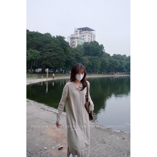 [Mã 2611THTRANG100K hoàn 10% xu đơn 99K] (Ảnh thật) Váy maxi len đũa cổ bẻ loại 1 the.sweaterweather TSW | BigBuy360 - bigbuy360.vn