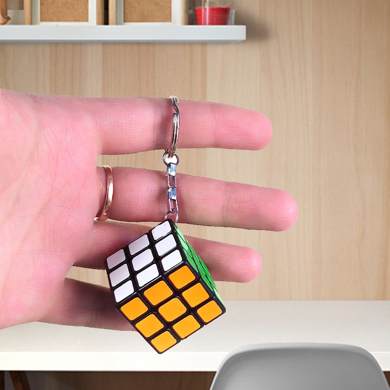 Móc chìa khóa gắn đồ chơi khối rubik 3x3