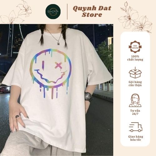 Áo phông cổ rộng unisex phản quang