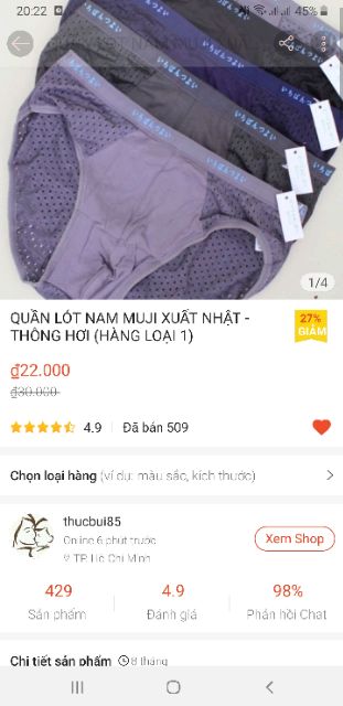 (Rẻ vô địch) Quần lót nam thông hơi xuất nhật - cam kết hàng loại 1