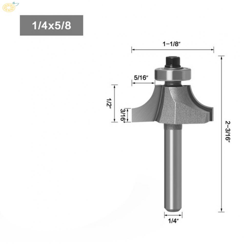 Mũi phay tròn đường kính 1/4\" 2 rãnh chuyên dụng cho thợ mộc