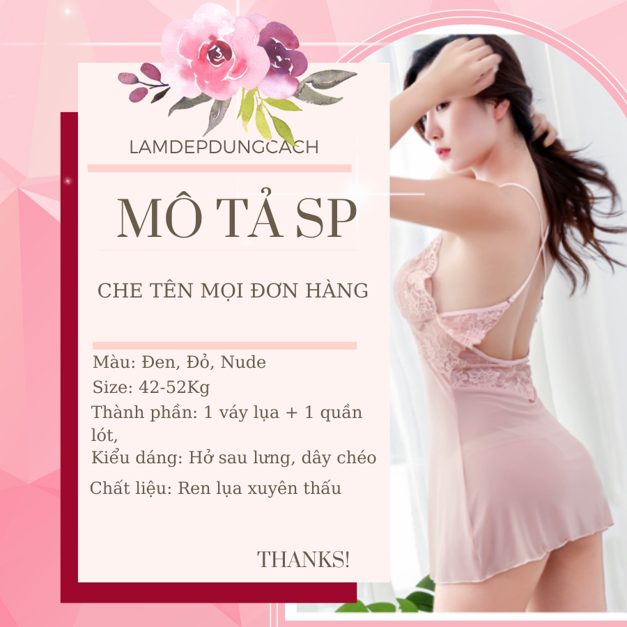 Đồ Ngủ Sexy-Váy Ngủ sexy quyến rũ FreeShip - Chất Đẹp💗 Ren Mềm Mịn Xinh Đẹp LAMDEPDUNGCACH CTM1082