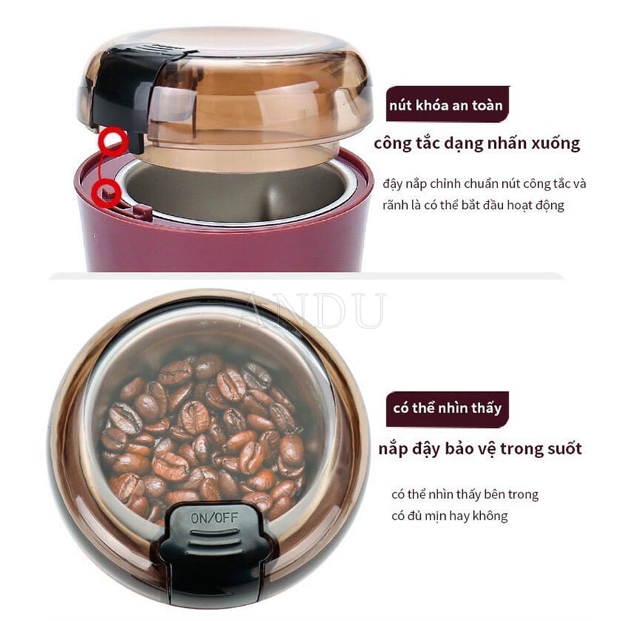 Máy Xay Cafe Mini Để Bàn, Dụng Cụ Xay Nghiền Cà Phê, Hạt Khô Tại Nhà Cao Cấp
