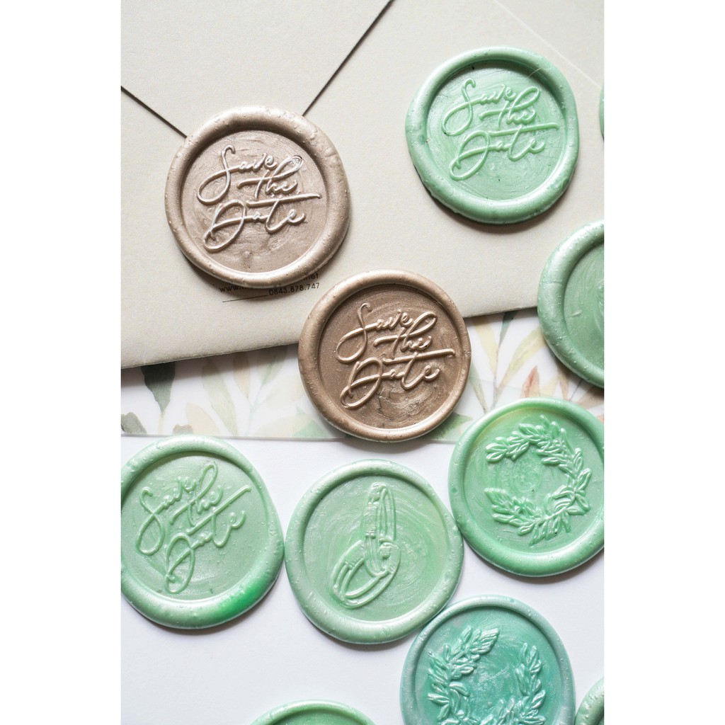 CON DẤU SÁP mẫu SAVE THE DATE