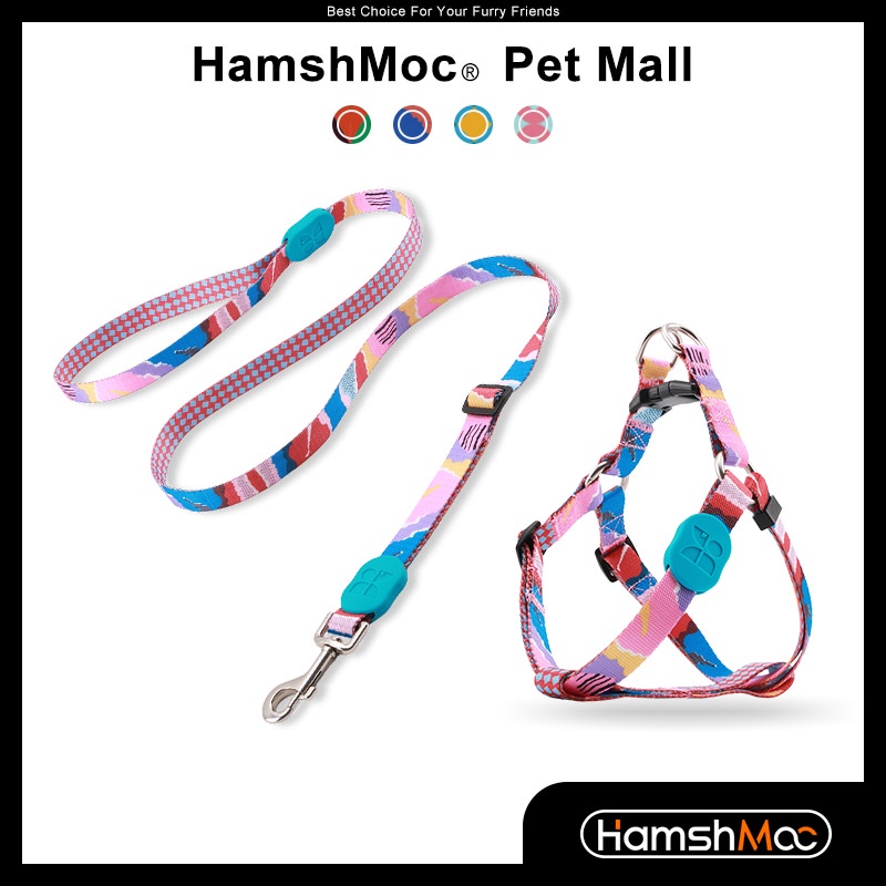 HamshMoc Bộ Dây Dắt Thú Cưng Đi Dạo Bằng Nylon Chắc Chắn Có Thể Điều Chỉnh