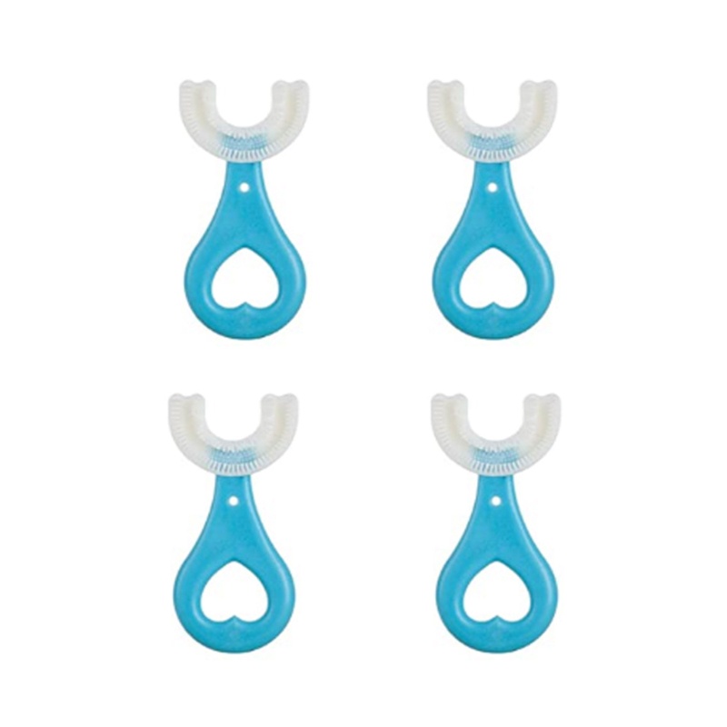 Set 2 / 4 Bàn Chải Silicone Hình Chữ U Tập Đánh Răng Cho Bé