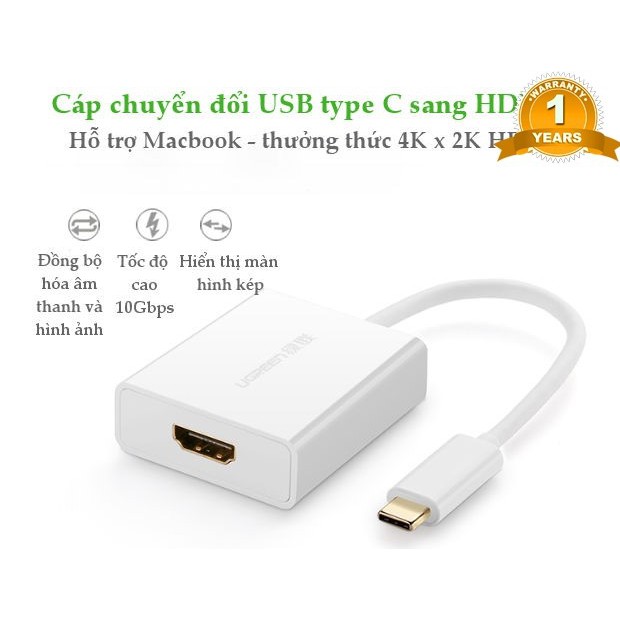 [Loại 1] Cáp chuyển Type C to HDMI Hàng Xịn