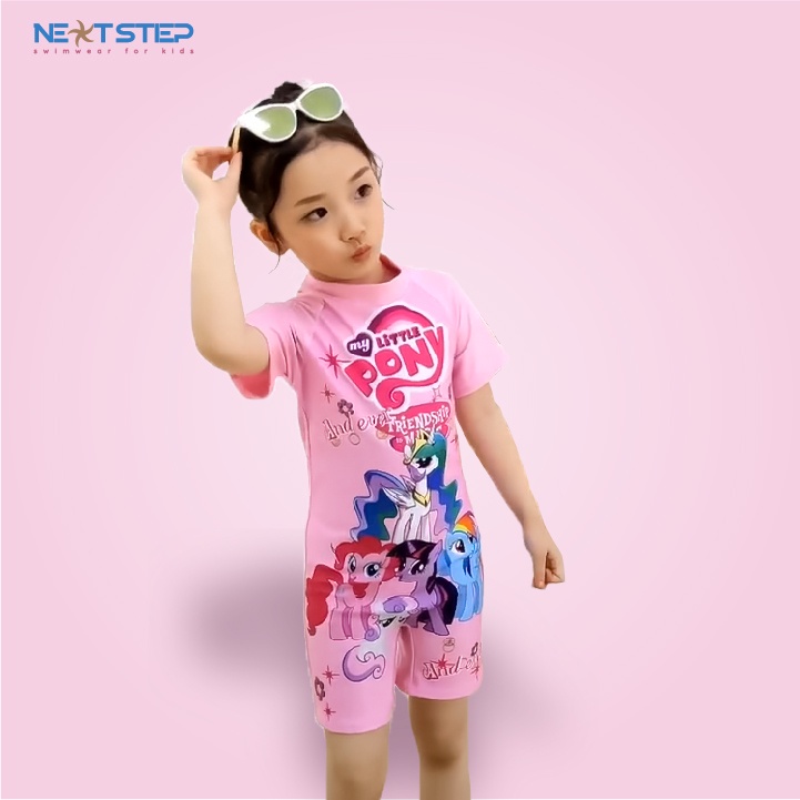 Đồ bơi bé Gái Liền Thân tay Ngắn họa tiết hoạt hình đáng yêu