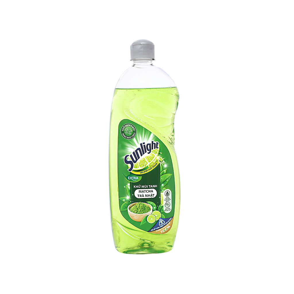 Nước rửa chén Sunlight matcha trà xanh chai 400g