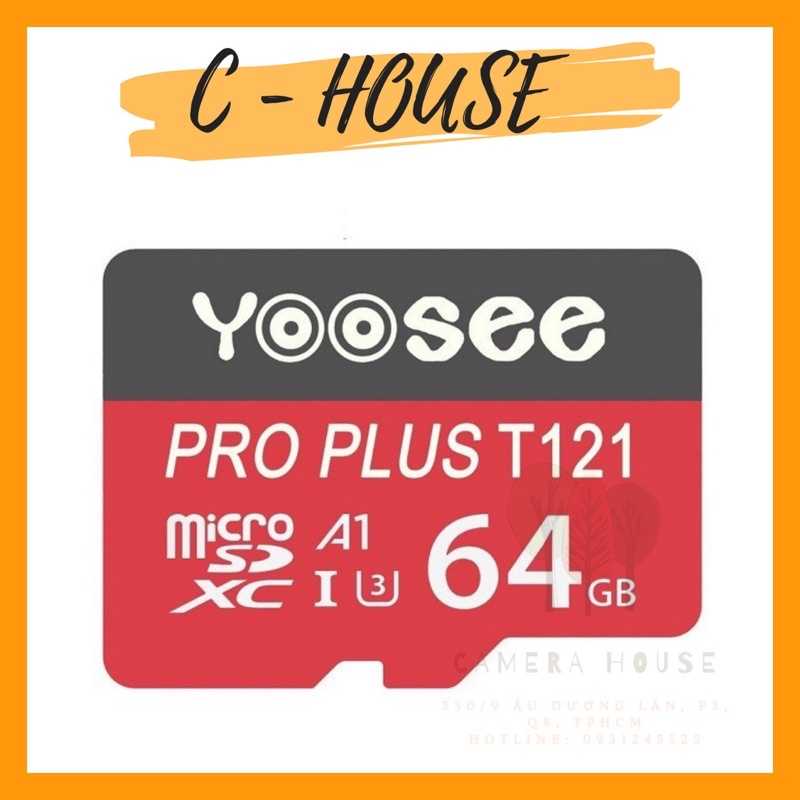 Thẻ nhớ Yoosee 64gb tốc độ cực nhanh chuyên dụng cho camera IP, hành trình,...