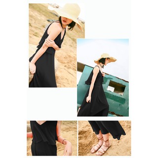 Váy maxi đi biển 2 dây đan chéo