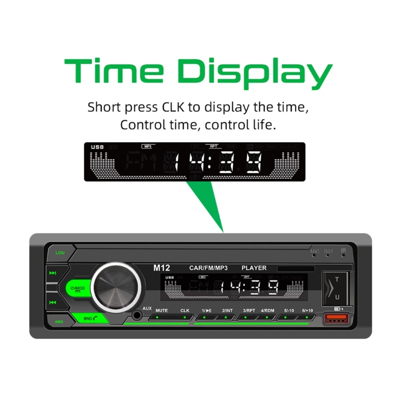 Máy Nghe Nhạc MP3 Đa Phương Tiện TF USB 60Wx4 1 Din Cho Xe Hơi