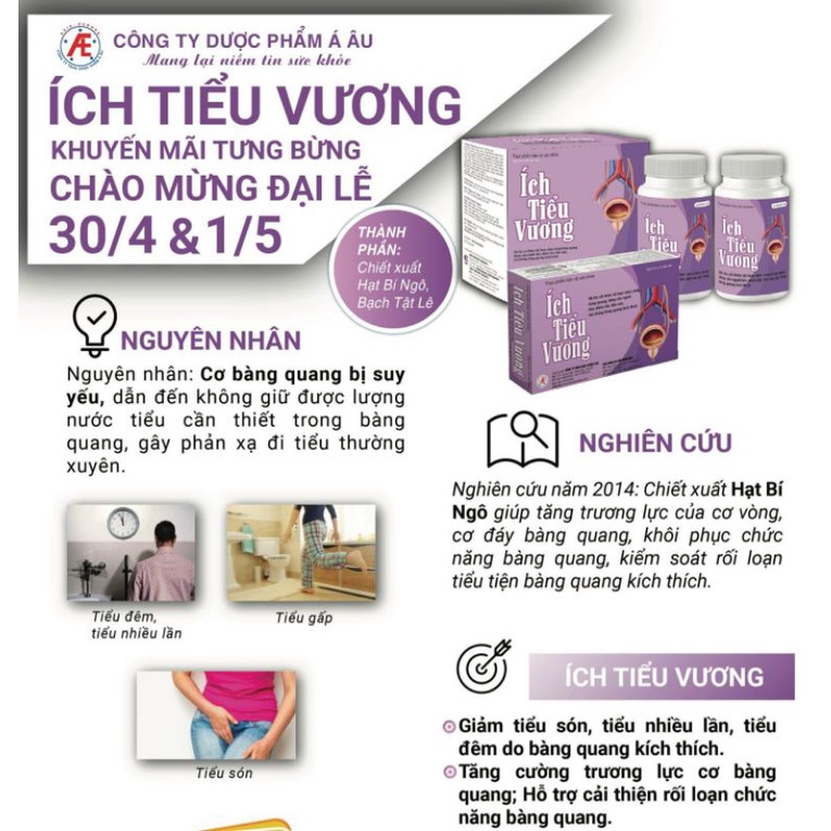 ✅ ÍCH TIỂU VƯƠNG - Giảm Tiểu Ngày, Tiểu Đêm
