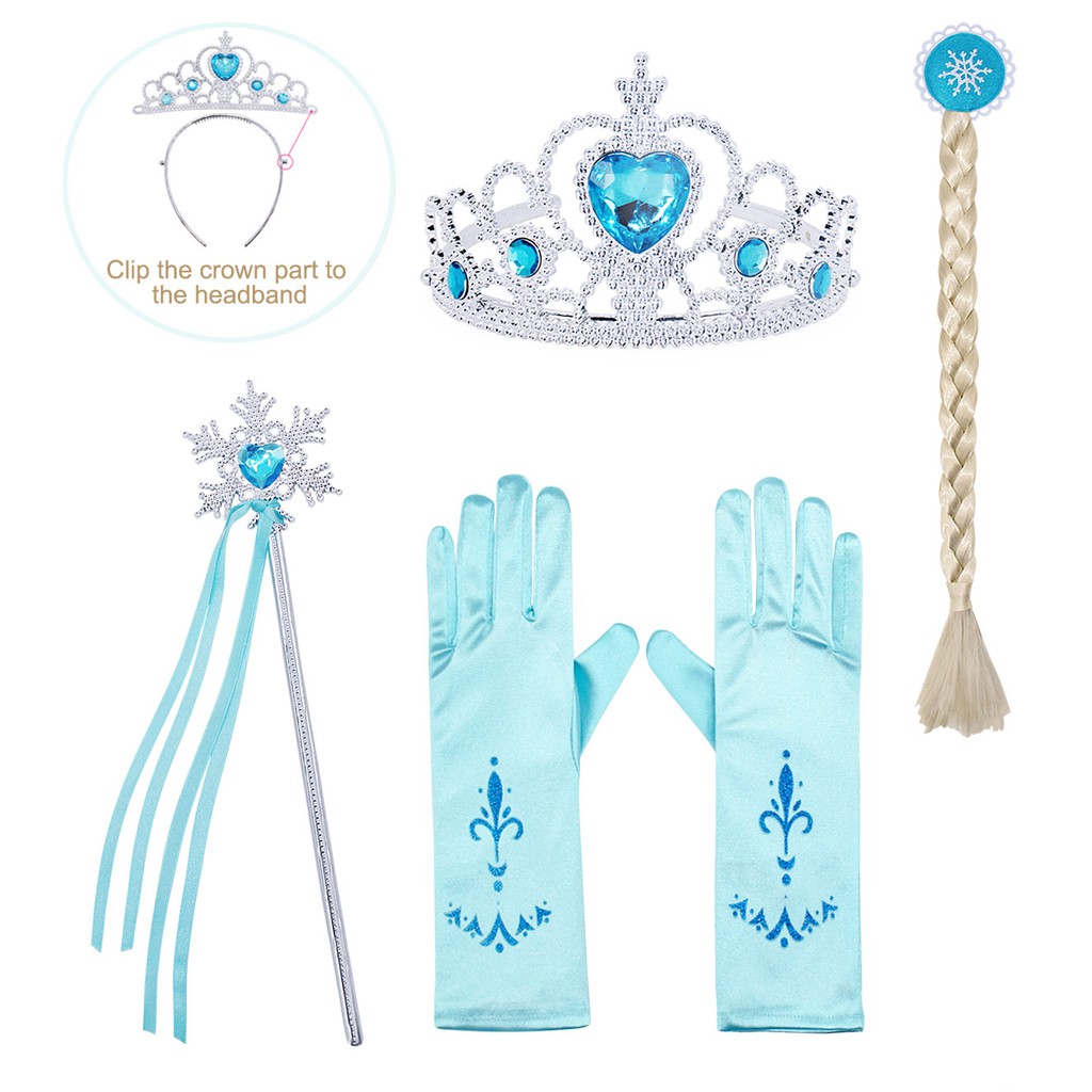 Pretty Princess Elsa Costume Set for Baby Halloween Christmas Birthday Party Cosplay Gift