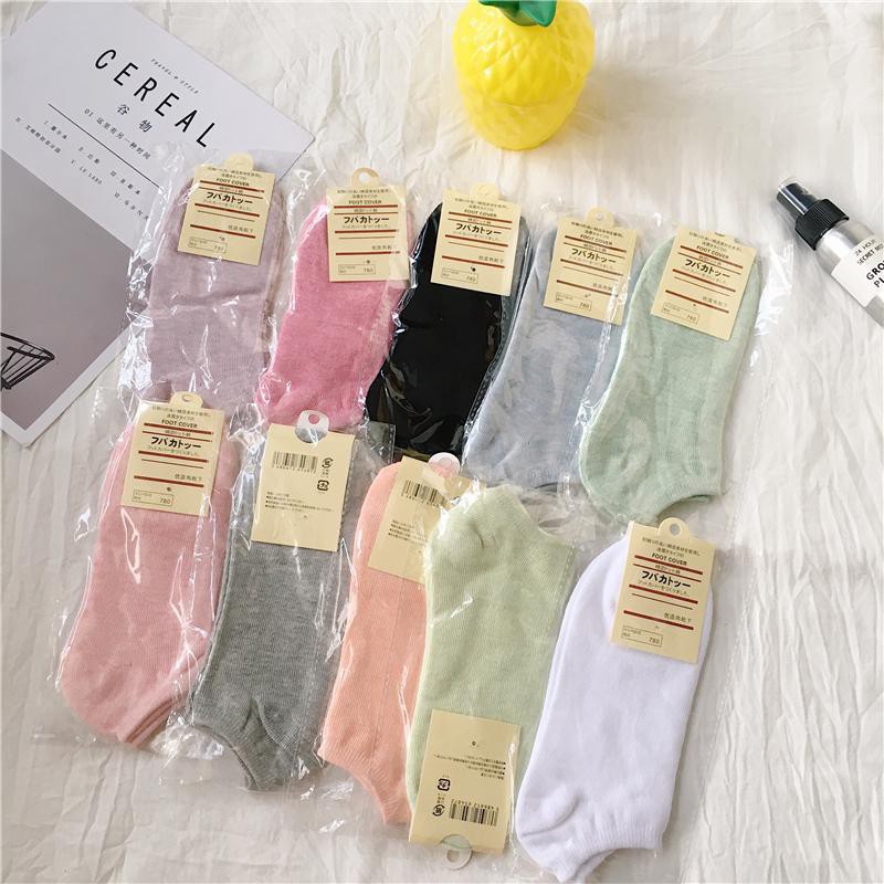 [❌GIÁ SỈ ❌]Tất Vớ Nữ Ulzzang Cotton Trơn Cổ Ngắn, Cổ Thấp Màu Pastel Siêu Mềm Mại (10 Màu) 88157