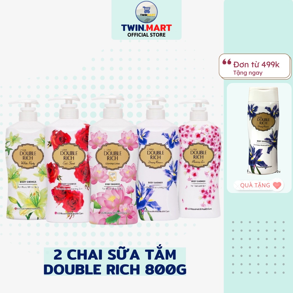 [2 chai] Sữa Tắm Hương Hoa Double Rich Body Shower 800g - Hàn Quốc