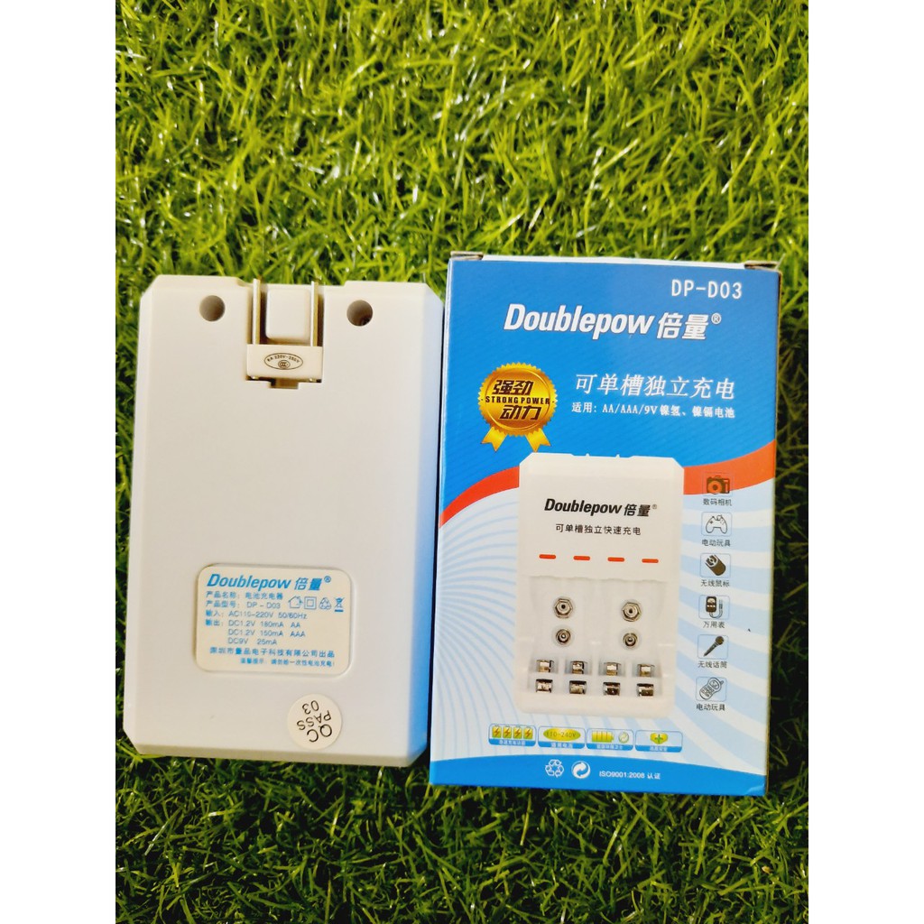 Sạc Pin đa năng cao cấp Doublepow DP-D03 (Dùng sạc pin 9V, pin tiểu AA, pin đũa AAA)- Hàng chính hãng [BH 1 năm]