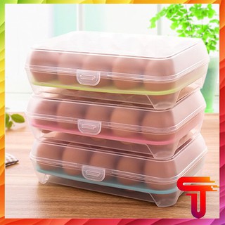 Hộp đựng trứng 1 tầng 15 quả tiện dụng nhiều màu - t3a4