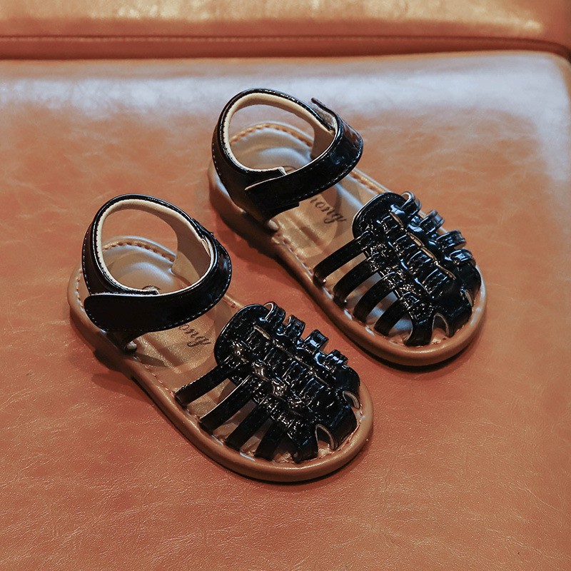 Dép sandal cho bé gái dép rọ Quai đan siêu xinh chất da PU siêu mềm đế cao su mềm phong cách Hàn Quốc M118