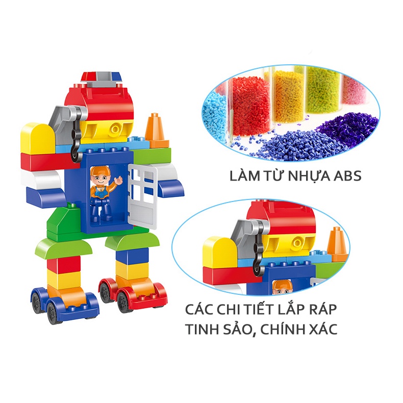 Đồ chơi Lego BAPKIDS Lắp ráp mô hình ô tô đồ chơi trẻ em 116 chi tiết cho bé phát triển trí tuệ