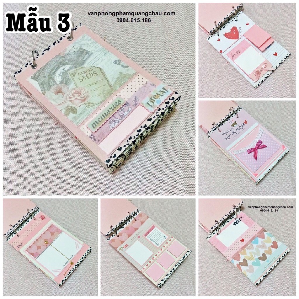 Album ảnh dán mini - Scrapbook handmade 03 (Đọc kỹ mô tả từng sản phẩm)