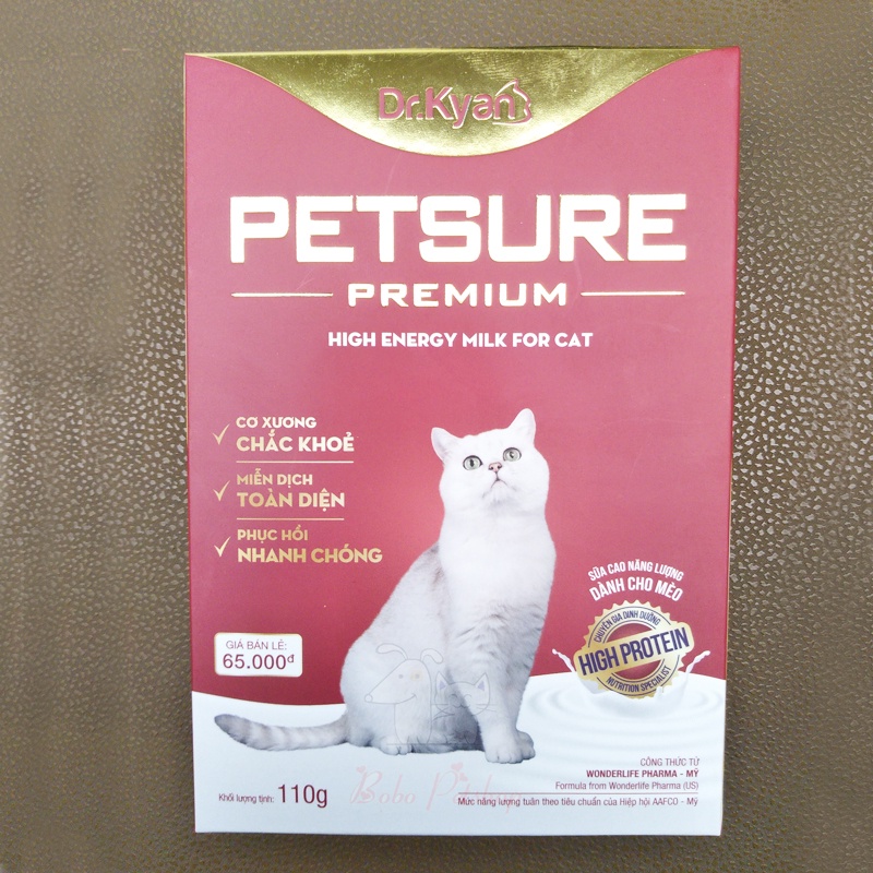 [TĂNG CANXI] Sữa Cao Năng Lượng Mèo PETSURE 110g Dr.Kyan Dành Cho Mèo Đang Lớn Hoặc Loãng Xương