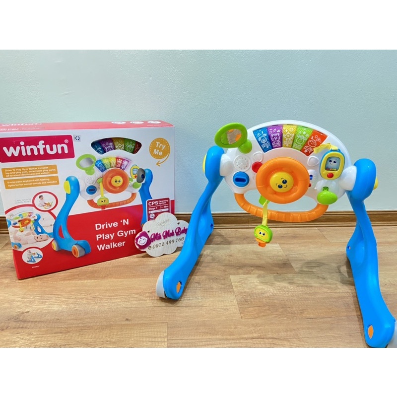 Kệ chữ A cho bé, kết hợp bàn tập đứng, xe tập đi 5in1 Winfun, hàng chính hãng