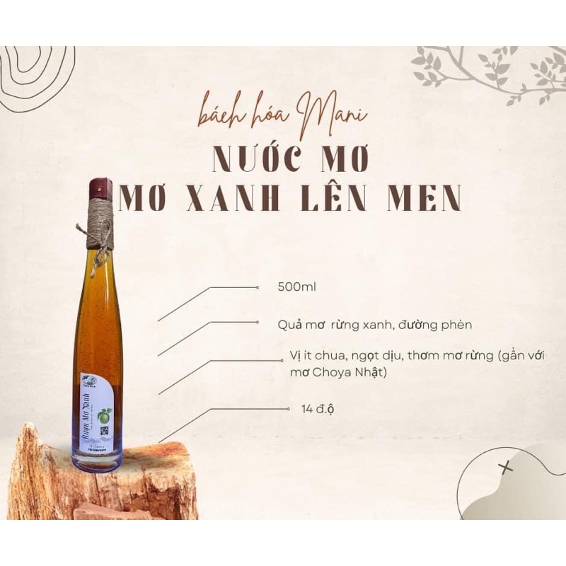 Nước mơ xanh lên men 14 độ - Chai 500ml