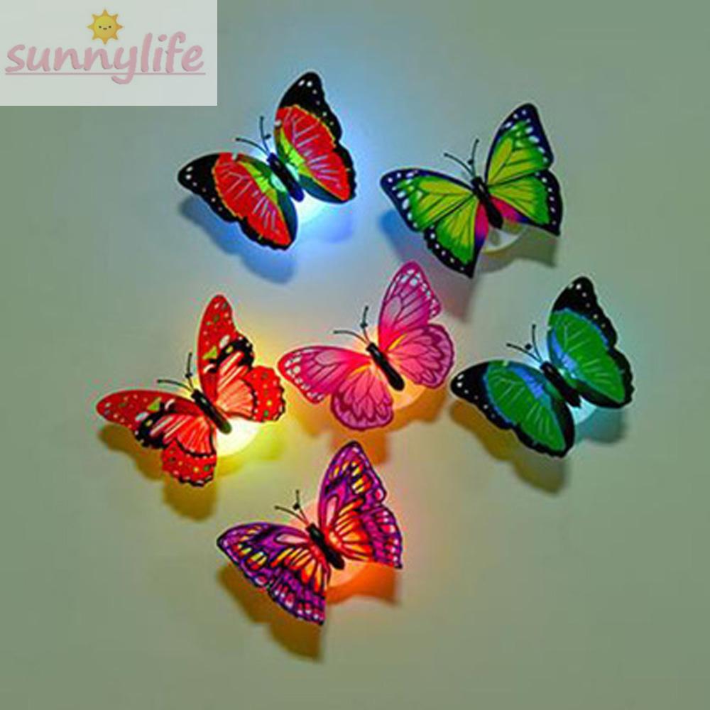 Bóng đèn LED dán tủ quần áo phát sáng chạy pin có nút On/Off thiết kế nhỏ gọn đính con bướm