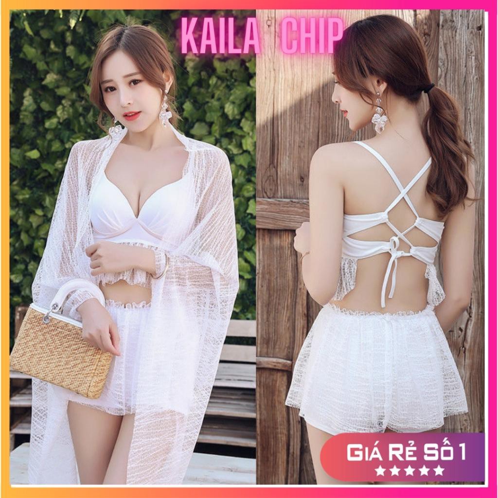 Bộ đồ bơi nữ ,Bikini nữ 3 mảnh kết hợp áo choàng mỏng  sexy sang chảnh Kaila Chip mã  BK03