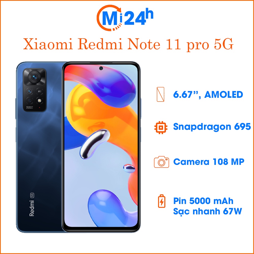 Điện thoại Xiaomi Redmi Note 11 Pro 5G Ram 8/128 gb chính hãng